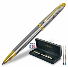 Personalized Pen, Elegant Engraved Pen. Luxury Customized Silver and Gold Pen picture