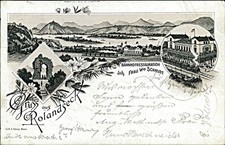 Postcard (b244) Rolandseck 1898 Hotel Victoria Rhineland-Palatinate picture
