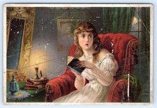 1880-90's J.F. FRAIN SALONA PA GHOST STORY DR JAYNES QUACKERY TRADE CARD*DAMAGE* picture