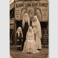 Sideshow Albino Family Circus Mermaid Vintage Photo Print Odd Preformers Freak picture