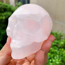 493g Natural Crystal Calcite Skull Healing Carving Polished Quartz Reiki Decor  picture