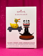 Hallmark 2019 Nightmare Before Christmas Scary Teddy & Undead Duck Ornament Set picture