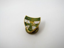 Vintage J.A.C. Enamel Lapel Pin Shield Crest Cross Green White Gold Tone picture