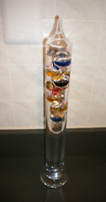 Galileo Glass Standing Thermometer Large 17 Inches Tall Multicolored Bubbles picture