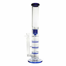 16 inch Hookahs Heavy Glass Bong Percolate Water Smoking Pipe Ice Catcher Blue picture
