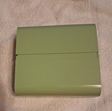 ​Vintage Clinique Green Plastic Vanity Counter Cosmetic Storage Case Gift Caddy picture