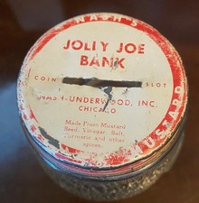 Vintage Jolly Joe Glass Bank. From Nash In Chicago. 1930’s. Joe Louis Face picture