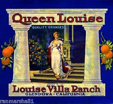 Glendora Queen Louise of Prussia Orange Citrus Fruit Crate Label Art Print picture