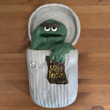 Oscar The Grouch VTG 70s Sesame Street Chalkware Wall Decor Hand Painted 11” picture