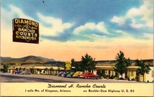 Linen Postcard Diamond H. Rancho Courts U.S. 93 in Kingman, Arizona picture