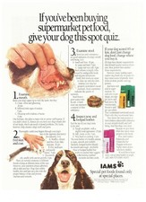 1989 Iams Pet Food Nutrition Dog Healthcare Vintage Print Advertisement picture