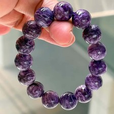 13mm Top Natural Charoite Crystal Quartz Bracelets Reiki Healing 46.7g AAAAA+ picture