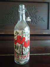 VNT Jus de Tomates Maison Collectible Food Glass Bottle Swing Top Clear 32 oz picture