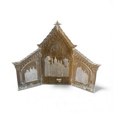 NEW Icy Craft Lucite Acrylic Nativity Stable Art Deco Style Backdrop Background picture