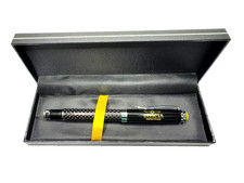 Invicta Racing Carbon Fiber Look Rollerball Pen Yellow Accent Blue Ink With Box picture