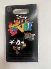 2023 Disney Parks Rainbow Pride Flag Mickey Mouse Love 2 Pin Set picture