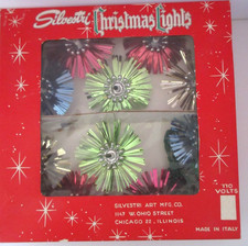 Vintage Silvestri Christmas Lights Tinsel Reflector Light String #5665 - Italy picture
