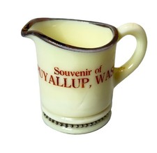 Puyallup WASHINGTON WA Uranium Antique Custard Glass Souvenir Trinket CREAMER picture
