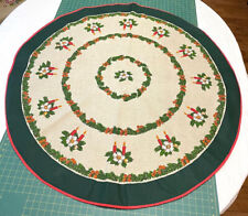 Vintage Christmas Tablecloth Topper Round 50