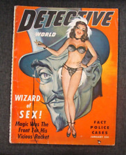 Vintage Detective World Magazine 1949 Janurary Adult Fantasy picture
