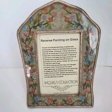Vtg. Floral Reverse Painting On Glass Raquel's Collection Frame Hand Made Peru picture
