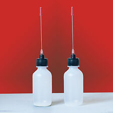 Two 2 OZ bottles with stainless steel needle tip dispenser for Mantel Clock Oil picture