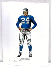 Byron White Signed Detroit Lions Football Print Supreme Court Justice Autograph picture