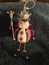Pier 1 King Glitter Ornament Jester Beautiful Vtg Pink Xmas Tree Rare picture