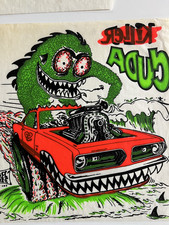 1968 PLYMOUTH BARRACUDA VINTAGE BIG DADDY RAT FINK IRON ON TRANSFER T SHIRT picture
