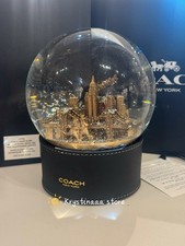 NEW COACH SNOW GLOBE WITH REXY AND SNOWMAN NIB BLACK/BRASS CCT00 picture