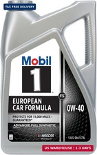 Mobil 1 FS European Car Formula Full Synthetic Motor Oil 0W-40, 5 Quart picture