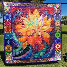 Trippy Flower Hippie Art Quilt picture