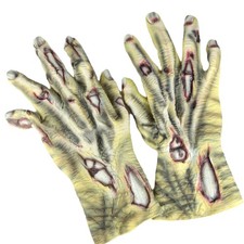 1999 Disguise Inc. Fright Asylum Zombie Gloves – Vintage Halloween Prop Hands picture
