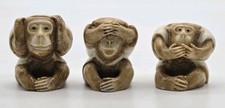 Wise Monkeys Hear No Evil See No Evil and Speak No Evil Resin 1.75