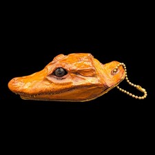UNIQUE VINTAGE REAL CROCODILE HEAD TAXIDERMY ALLIGATOR REPTILE KEYCHAIN picture