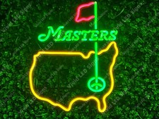 Masters Tournament Golf  U.S. Map Vivid LED Neon Sign Light With Dimmer 24