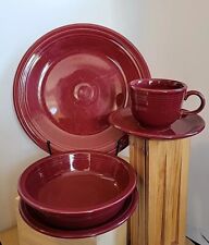 Fiesta 5 Piece Dinner Set Complete, Retired Color CINNABAR - Great Condition  picture
