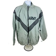 Jwod Skilcraft Mens IPFU Windbreaker Jacket Gray Black Long Sleeve Zip Up M/L picture