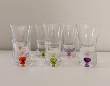 Vintage Holland America Line Shot/Shooter/Cordial Bubble Glasses Set Of 6 picture
