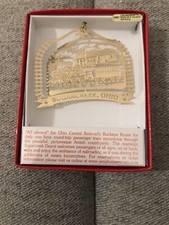 NATIONS TREASURES ORNAMENT SUGARCREEK Ohio All Aboard The Train 24k New In Box picture