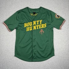 Disney Star Wars Men's Green Baseball Jersey Boba Fett #5 Size Large picture