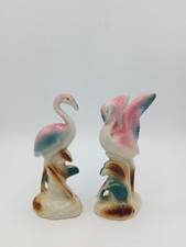 Pink Flamingo Ceramic Figurines - Set Of 2 picture