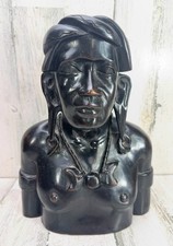 Vtg Tribal African Inspired Bust Sculpture Black cultural Unique Decor picture