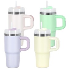 Muwnrol 4 Pack14 Oz Tumbler with Handle and Straw for Kids, Stainless Steel V... picture