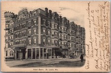 Vintage 1909 ST. LOUIS, Missouri Postcard HOTEL BEERS Building / Street View picture