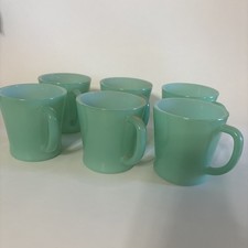 Vintage GLASBAKE Coffee MUG  Cup Pastel Green With Milk Glass Interior J 2407 picture