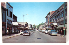 Ironwood Michigan MI Aurora Street Scene Classic 1950s Cars Vintage Postcard picture