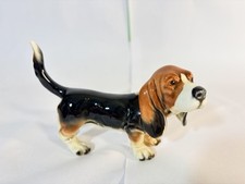 Vintage Goebel Germany Porcelain Basset Hound Dog Figurine, 5 1/8