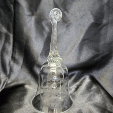 Crystal Clear Industries Etched Bird Flowers Dinner Bell Swirl Handle Handmade picture