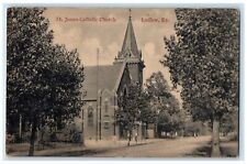 1914 St. James Catholic Church Scene Street Ludlow Kentucky KY Antique Postcard picture
